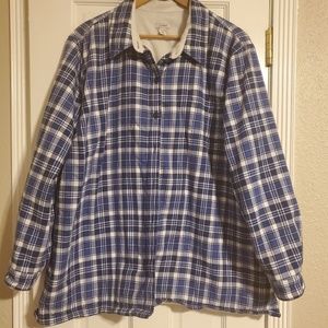 EUC L.L. Bean 2x fleece lined flannel shirt